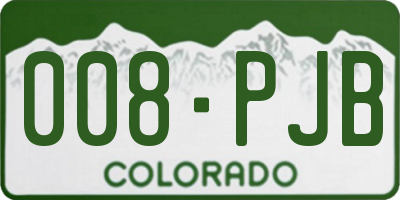 CO license plate 008PJB