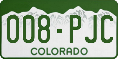 CO license plate 008PJC