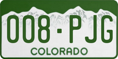 CO license plate 008PJG