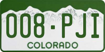 CO license plate 008PJI