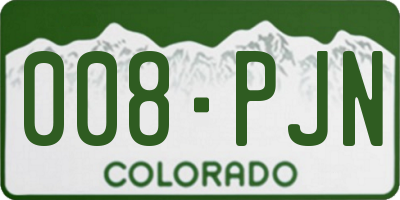 CO license plate 008PJN