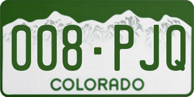 CO license plate 008PJQ