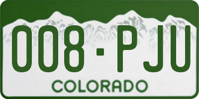 CO license plate 008PJU