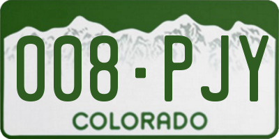 CO license plate 008PJY