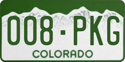 CO license plate 008PKG