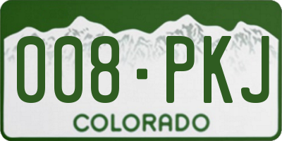 CO license plate 008PKJ