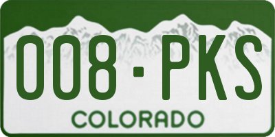 CO license plate 008PKS