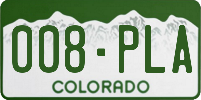 CO license plate 008PLA