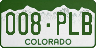 CO license plate 008PLB