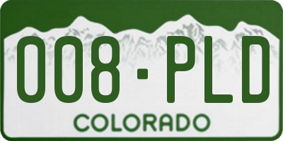 CO license plate 008PLD