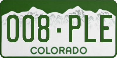 CO license plate 008PLE
