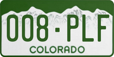 CO license plate 008PLF