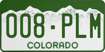 CO license plate 008PLM