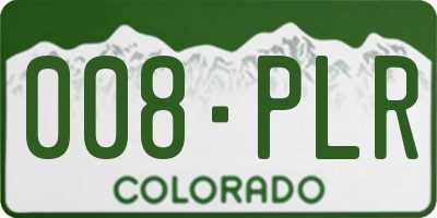 CO license plate 008PLR