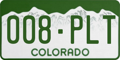 CO license plate 008PLT