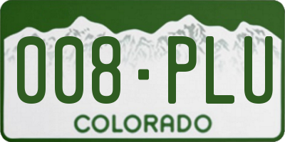 CO license plate 008PLU