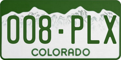 CO license plate 008PLX