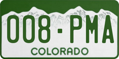CO license plate 008PMA