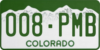 CO license plate 008PMB