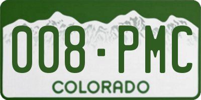 CO license plate 008PMC