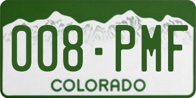 CO license plate 008PMF