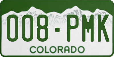 CO license plate 008PMK
