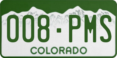 CO license plate 008PMS