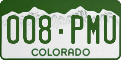 CO license plate 008PMU