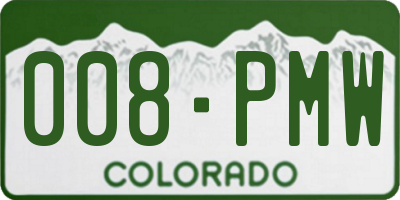 CO license plate 008PMW