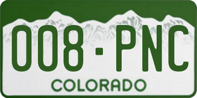 CO license plate 008PNC