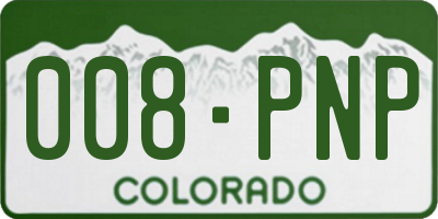 CO license plate 008PNP