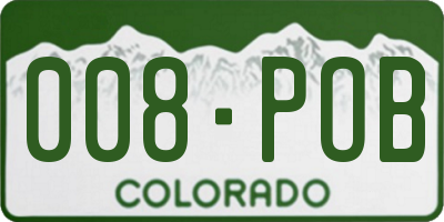 CO license plate 008POB