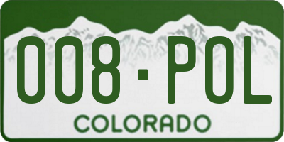 CO license plate 008POL