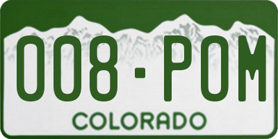 CO license plate 008POM