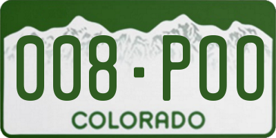 CO license plate 008POO