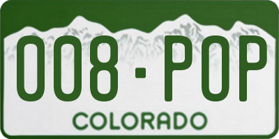 CO license plate 008POP