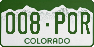 CO license plate 008POR
