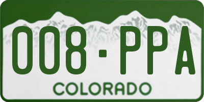 CO license plate 008PPA