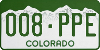 CO license plate 008PPE