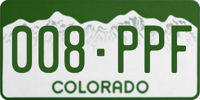 CO license plate 008PPF