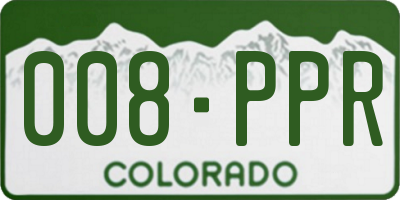 CO license plate 008PPR