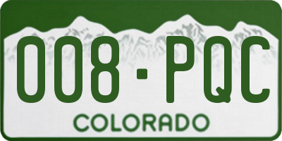 CO license plate 008PQC