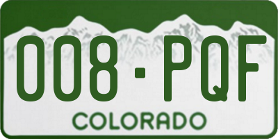 CO license plate 008PQF