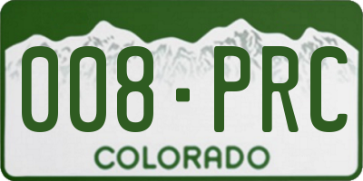 CO license plate 008PRC
