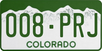 CO license plate 008PRJ