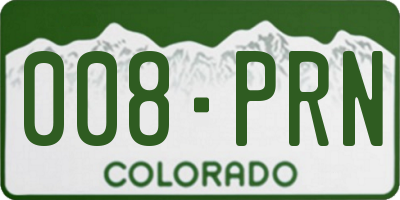CO license plate 008PRN