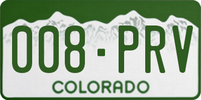 CO license plate 008PRV