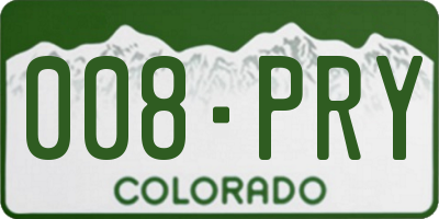 CO license plate 008PRY