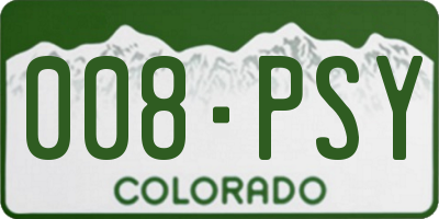 CO license plate 008PSY