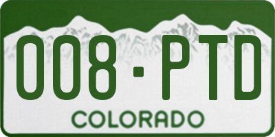 CO license plate 008PTD